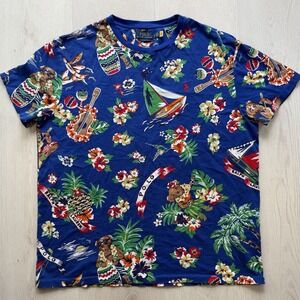 Polo Ralph Lauren Sailing Bear Overprinted T-shirt sz Large
